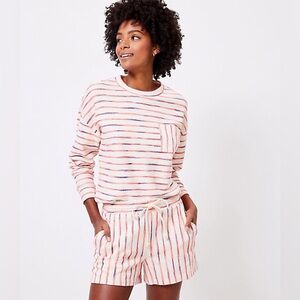 Lou & Grey Coral Blue Purple Lounge Set with Red and Blue Stripes